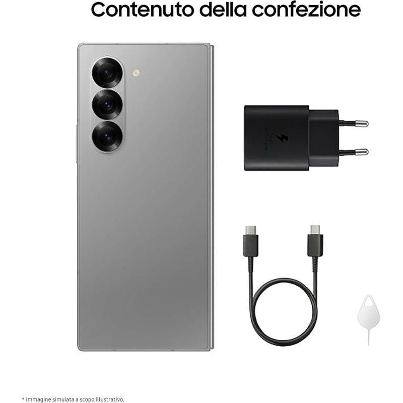 Samsung Galaxy Z Fold6 Smartphone AI pieghevole, Caricatore Incluso, RAM 12GB, 512GB, Dual SIM, Display 6,3"/7,6" Dynamic AMOLED 2X, Batteria a lunga durata, Navy 2024 [Versione italiana] - 12GB+512GB Navy