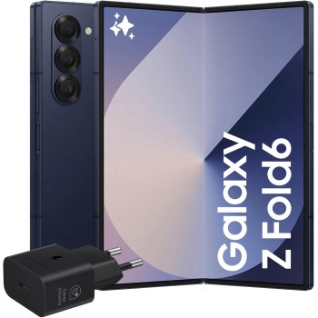 Samsung Galaxy Z Fold6 Smartphone AI pieghevole, Caricatore Incluso, RAM 12GB, 512GB, Dual SIM, Display 6,3"/7,6" Dynamic AMOLED 2X, Batteria a lunga durata, Navy 2024 [Versione italiana] - 12GB+512GB Navy