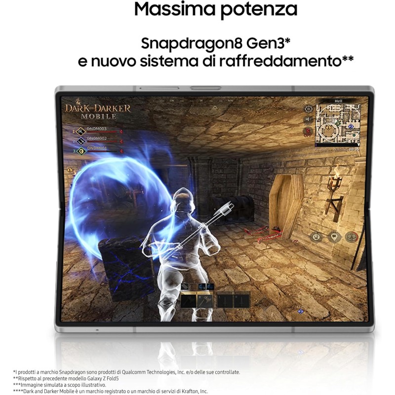 Samsung Galaxy Z Fold6 Smartphone AI pieghevole, Caricatore Incluso, RAM 12GB, 512GB, Dual SIM, Display 6,3"/7,6" Dynamic AMOLED 2X, Batteria a lunga durata, Navy 2024 [Versione italiana] - 12GB+512GB Navy