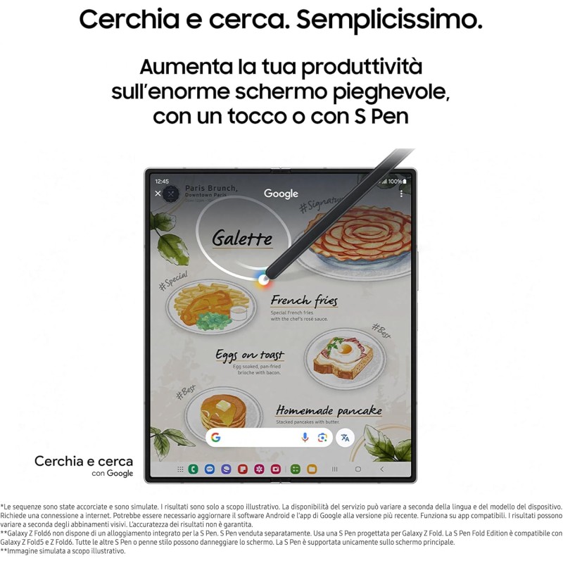 Samsung Galaxy Z Fold6 Smartphone AI pieghevole, Caricatore Incluso, RAM 12GB, 512GB, Dual SIM, Display 6,3"/7,6" Dynamic AMOLED 2X, Batteria a lunga durata, Navy 2024 [Versione italiana] - 12GB+512GB Navy