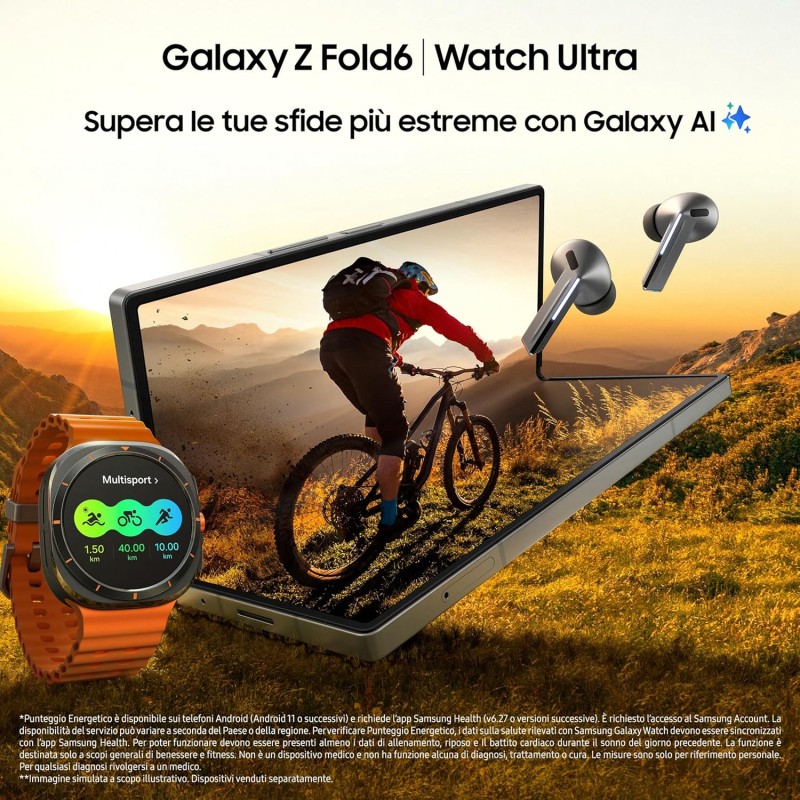 Samsung Galaxy Z Fold6 Smartphone AI pieghevole, Caricatore Incluso, RAM 12GB, 512GB, Dual SIM, Display 6,3"/7,6" Dynamic AMOLED 2X, Batteria a lunga durata, Navy 2024 [Versione italiana] - 12GB+512GB Navy
