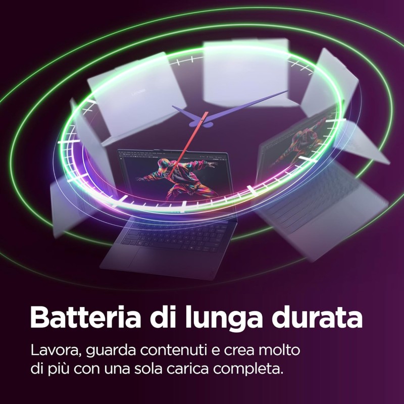 Lenovo Yoga Slim 7x Notebook AI, Display Touch 14.5" 3K OLED (2944x1840) 90Hz, Processore Qualcomm Snapdragon X Elite, RAM 16GB, 1TB SSD, Windows 11 Home Copilot+ PC, WiFi 7 - Blu, Esclusiva Amazon - 14" Touch | RAM 16GB | 1TB SSD