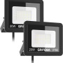 GRIFEMA 20W Faretto LED da Esterno 2 Pezzi, 2200LM 6500K Luce Bianca Fredda, IP66 Impermeabile, Faretti LED con Supporto Regolabile a 180° per Giardino, Terrazza, Garage, Senza Spina