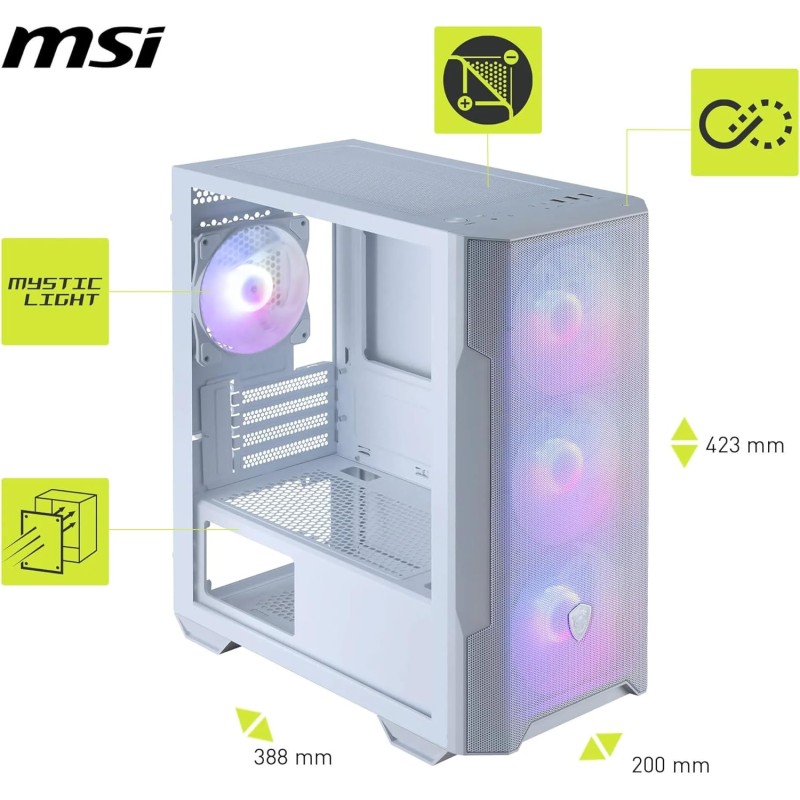MSI MAG Forge M100R White - M100R / Micro-ATX MSI MAG Forge M100R White - M100R / Micro-ATX