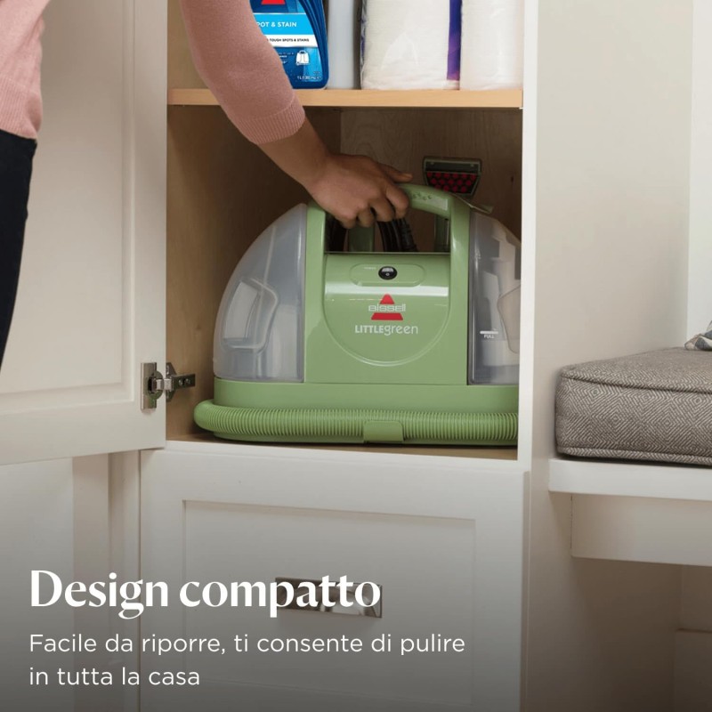 BISSELL Little Green, Lavatappeti, Lavatappezzeria per Macchie Quotidiane e Sporco, Lava Tappezzeria per Tappeti, Auto, Pulisci Divani, Moquette, Materassi e Altro, Potente Motore da 340W, 4098N BISSELL Little Green, Lavatappeti, Lavatappezzeria per Macchie Quotidiane e Sporco, Lava Tappezzeria per Tappeti, Auto, Pulisci Divani, Moquette, Materassi e Altro, Potente Motore da 340W, 4098N