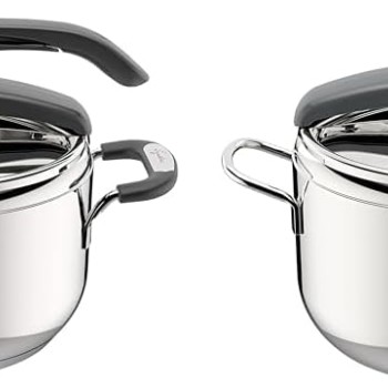 Lagostina Briosa LagoeasyUp Pentola a Pressione in Acciaio Inox 18/10 con Apertura Facile & Irradial Control Lagoeasy'UP Pentola a Pressione 5 L in Acciaio - 5L