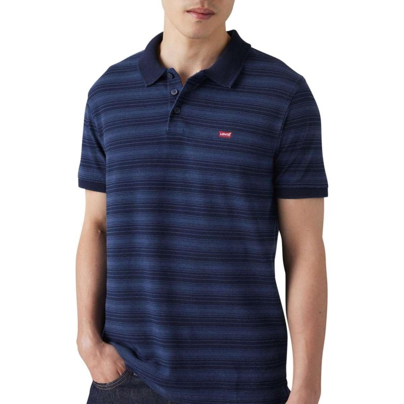 Levi's Housemark Polo T-Shirt Uomo - S Rayn Stripe Dark Indigo Pique Levi's Housemark Polo T-Shirt Uomo - S Rayn Stripe Dark Indigo Pique