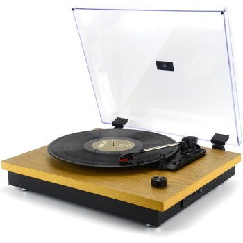 Majestic TT 53 - Giradischi vintage 33/45/78 Giri, wireless audio, Ingresso USB, altoparlanti incorporati, uscita RCA, wooden - marrone