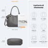 Miss Lulu Borsa Nero Donna Grande con Tracolla Regolabile, Tote Bag Impermeabile Pelle PU, per Lavoro, Scuola, Università e Viaggio - X-grigio Miss Lulu Borsa Nero Donna Grande con Tracolla Regolabile, Tote Bag Impermeabile Pelle PU, per Lavoro, Scuola, Università e Viaggio - X-grigio