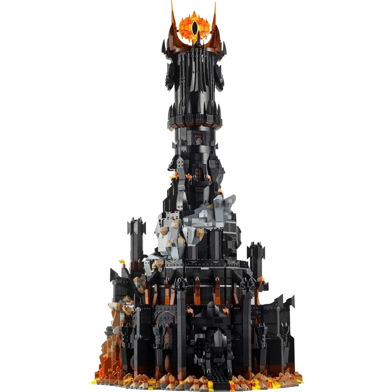 LEGO Icons The Lord of the Rings: Barad-dûr Fortress and Tower of Sauron Model Building with Functions and Characters such as Frodo, Sam and Gollum, Gift Idea for Men, Women and Adult Fans 10333