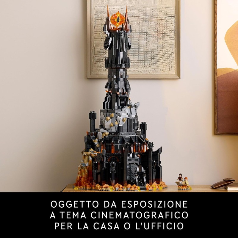 LEGO Icons The Lord of the Rings: Barad-dûr Fortress and Tower of Sauron Model Building with Functions and Characters such as Frodo, Sam and Gollum, Gift Idea for Men, Women and Adult Fans 10333