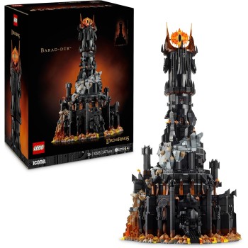 LEGO Icons The Lord of the Rings: Barad-dûr Fortress and Tower of Sauron Model Building with Functions and Characters such as Frodo, Sam and Gollum, Gift Idea for Men, Women and Adult Fans 10333