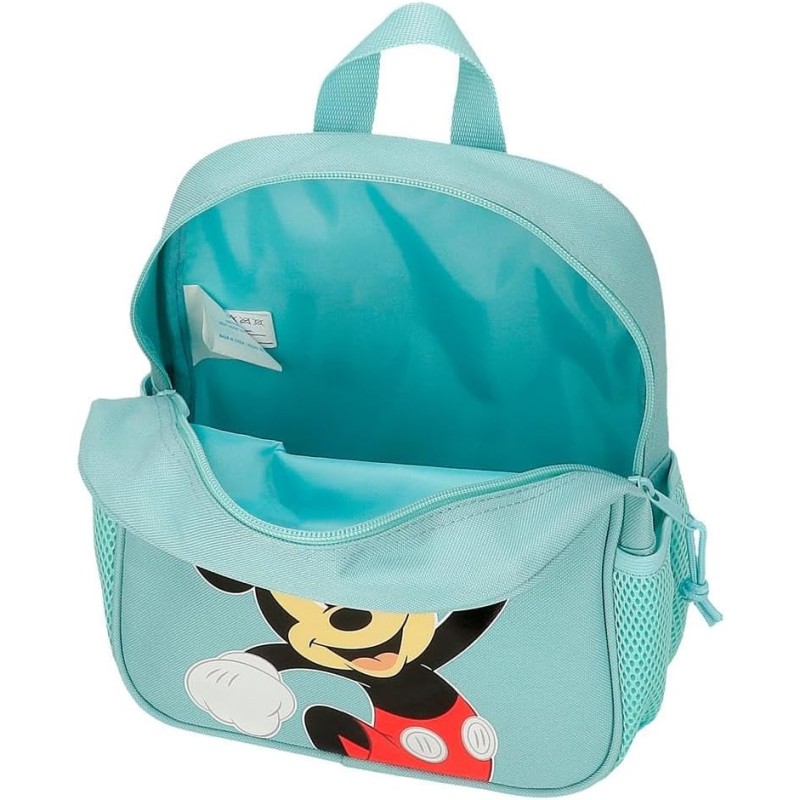 Disney Zaino per bambini, zaino scolastico, in poliestere, tasche laterali, spallacci larghi regolabili, maniglia superiore per appenderlo, con targhetta identificativa per il nome, sistema Magic Fix. - Friends