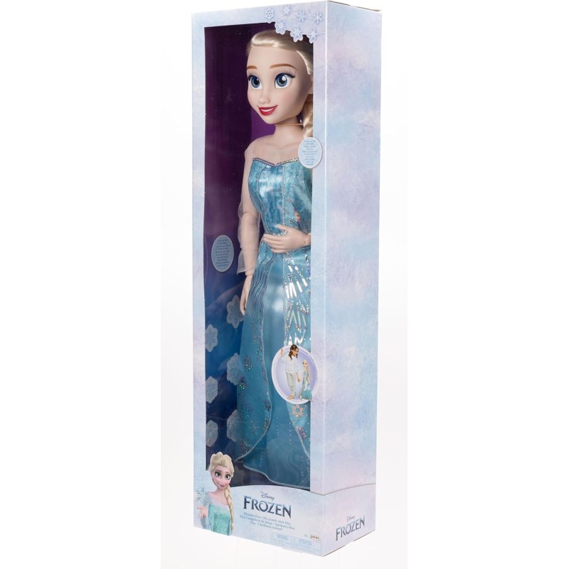 Frozen – bambola alta 80 cm di Elsa con accessori, una compagna di gioco perfetta, completamente articolata, sta anche in piedi da sola!