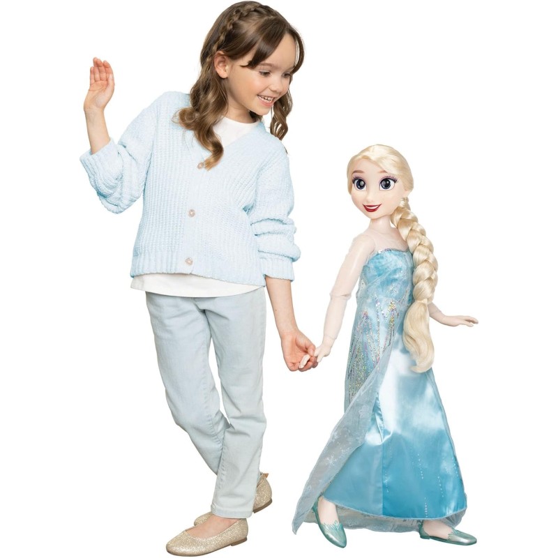 Frozen – bambola alta 80 cm di Elsa con accessori, una compagna di gioco perfetta, completamente articolata, sta anche in piedi da sola!