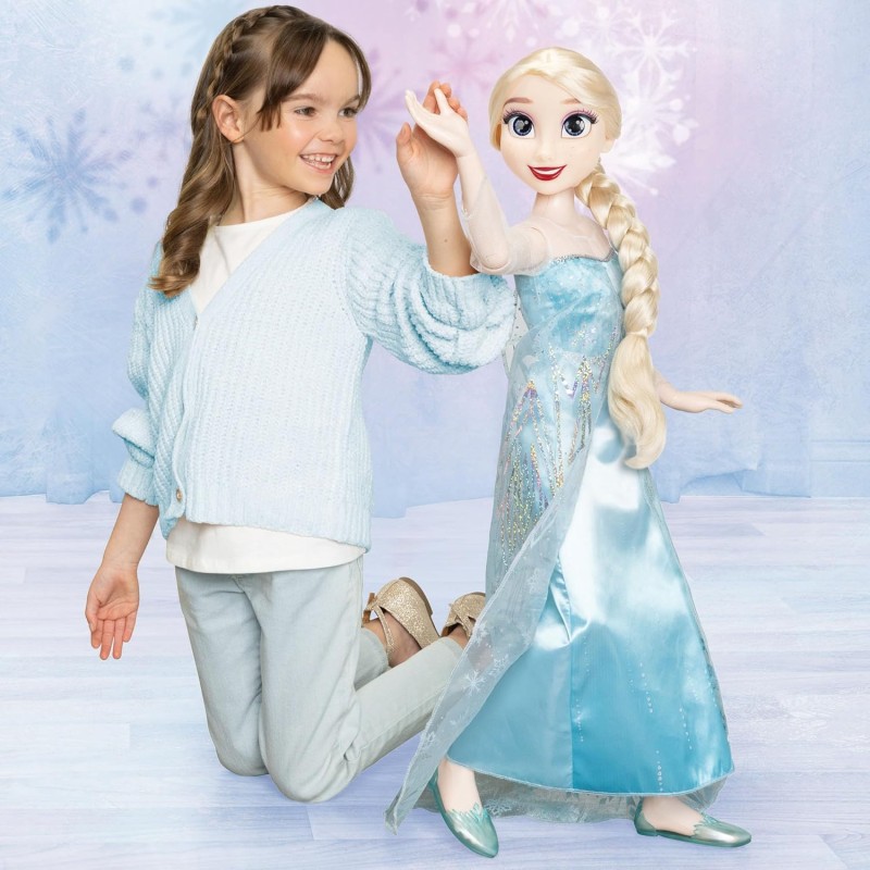 Frozen – bambola alta 80 cm di Elsa con accessori, una compagna di gioco perfetta, completamente articolata, sta anche in piedi da sola!