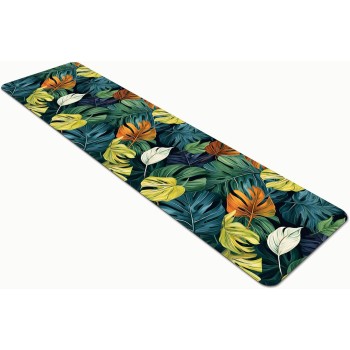 Comart - Tappeto Cucina Austin - Impermeabile - Antiscivolo - Antimacchia - Lavabile in Lavatrice - Passatoia in Poliestere - per Corridoio e Cucina - Made in Italy - Tropicale Peperomia - 50x170 cm - 50 x 170 cm