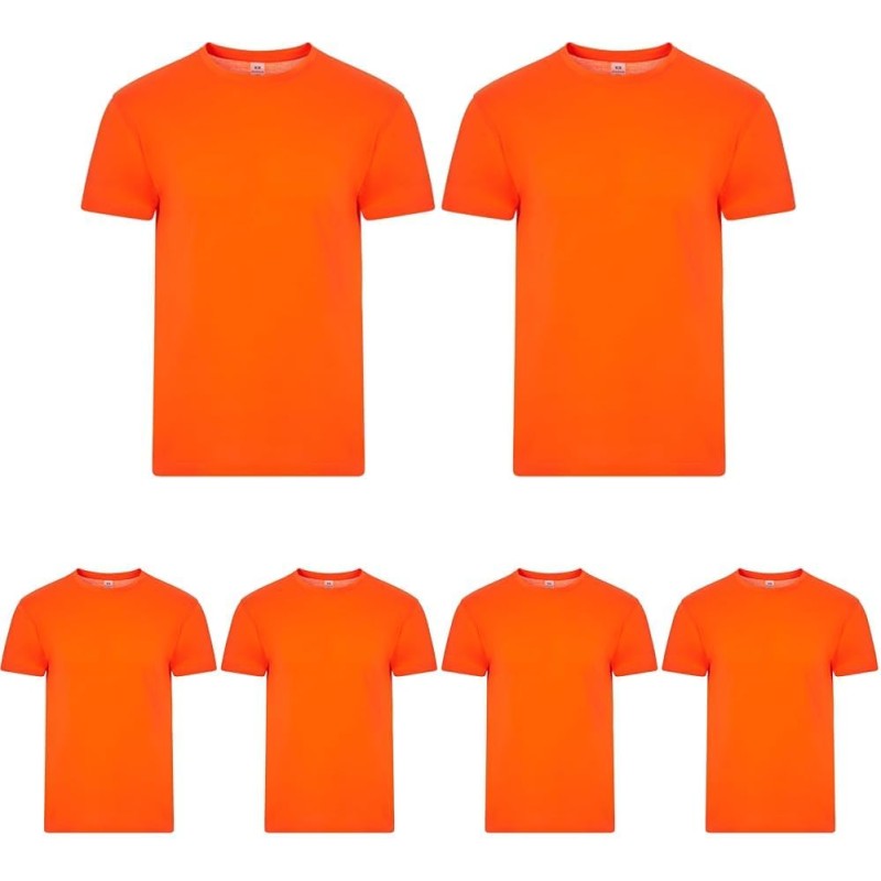 Derby, Camiseta Poliéster Tacto Algodón Canottiera Unisex-Adulto - L Arancio Fluoro