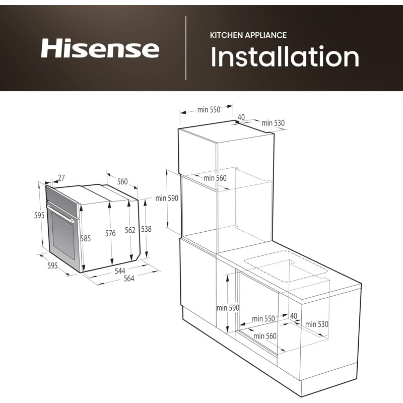 Hisense BI64213E4PX, Forno Multifunzione Termoventilato, Cavità XXL 77L, Pulizia Pirolitica, 13funzioni di cottura, Funzione pizza 300°C, Cottura AirFry, Display Led, Soft closing, Guide telescopiche Hisense BI64213E4PX, Forno Multifunzione Termoventilato, Cavità XXL 77L, Pulizia Pirolitica, 13funzioni di cottura, Funzione pizza 300°C, Cottura AirFry, Display Led, Soft closing, Guide telescopiche