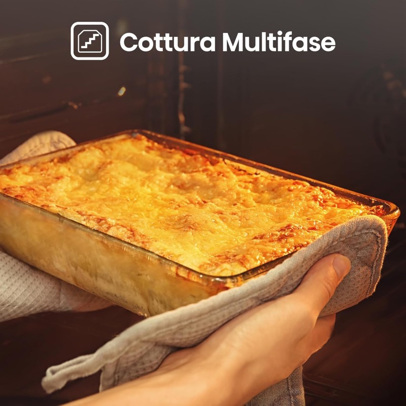 Hisense BI64213E4PX, Forno Multifunzione Termoventilato, Cavità XXL 77L, Pulizia Pirolitica, 13funzioni di cottura, Funzione pizza 300°C, Cottura AirFry, Display Led, Soft closing, Guide telescopiche Hisense BI64213E4PX, Forno Multifunzione Termoventilato, Cavità XXL 77L, Pulizia Pirolitica, 13funzioni di cottura, Funzione pizza 300°C, Cottura AirFry, Display Led, Soft closing, Guide telescopiche