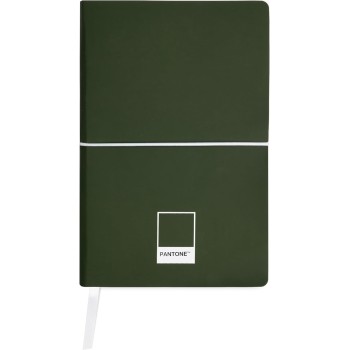 PANTONE Urban - Quaderno Appunti 13x20 con 192 Pagine a Righe, Copertina Flessibile Soft Touch ed Elastico, Block Notes con Segnalibro e Tasca Interna, Taccuino Agenda per Cancelleria e Cartoleria - Rifle Green