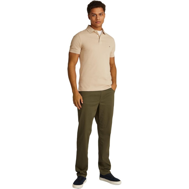 Tommy Hilfiger Uomo Maglietta Polo Maniche Corte 1985 Slim Fit - S Khaki (Sandalwood) Tommy Hilfiger Uomo Maglietta Polo Maniche Corte 1985 Slim Fit - S Khaki (Sandalwood)