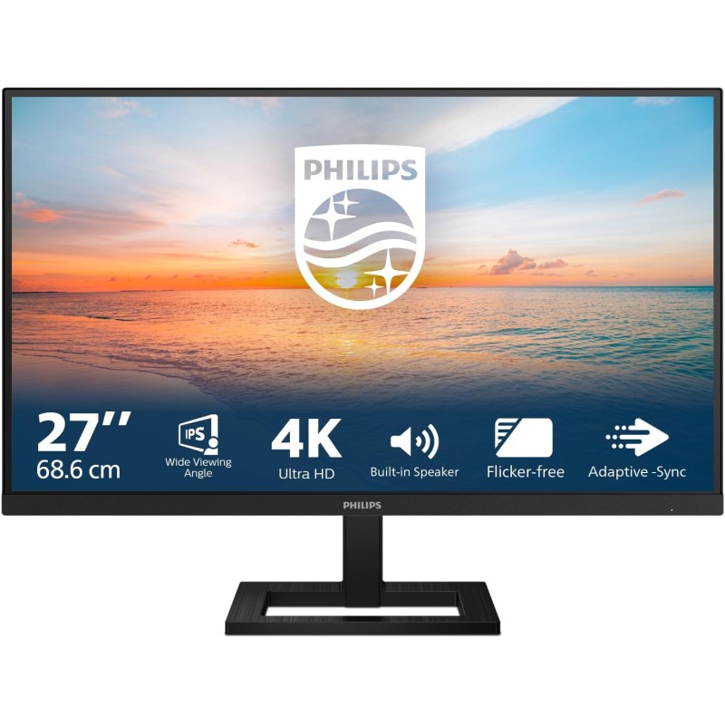 PHILIPS 27E1N1800AE - Monitor Ultra HD da 27 pollici, altoparlanti, altezza regolabile, HDR10 (3840x2160, 60 Hz, HDMI 2.0, DisplayPort 1.4) nero, 2023, altoparlante integrato - 27" PHILIPS 27E1N1800AE - Monitor Ultra HD da 27 pollici, altoparlanti, altezza regolabile, HDR10 (3840x2160, 60 Hz, HDMI 2.0, DisplayPort 1.4) nero, 2023, altoparlante integrato - 27"