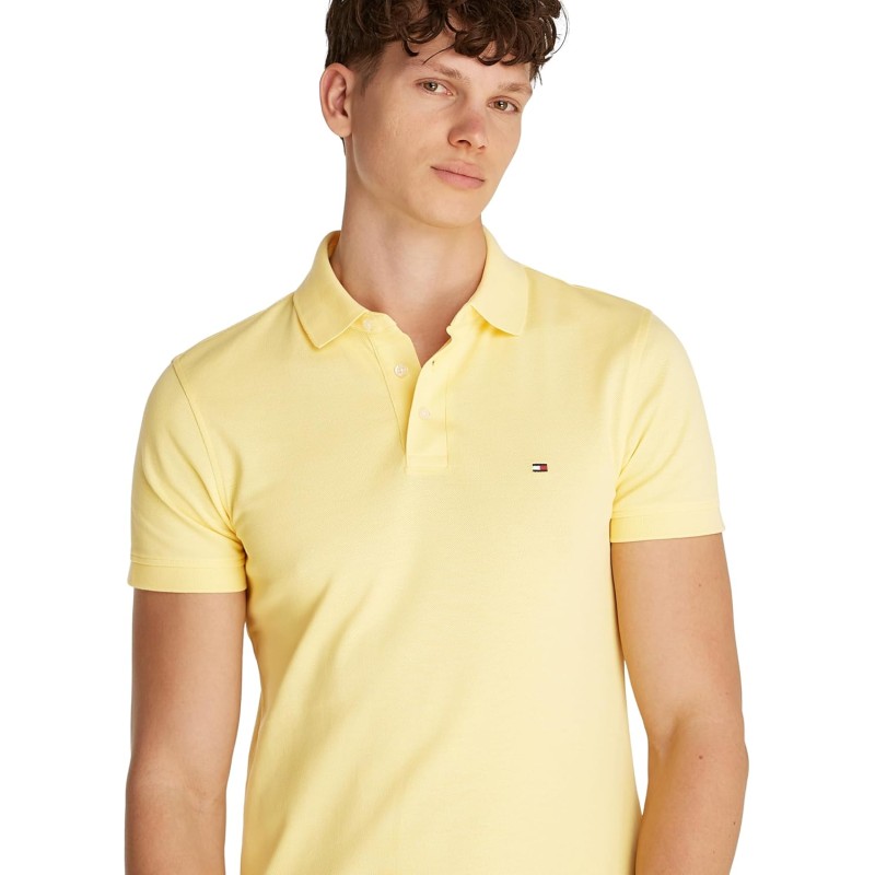 Tommy Hilfiger Uomo Maglietta Polo Maniche Corte 1985 Slim Fit - M Giallo (Citronella) Tommy Hilfiger Uomo Maglietta Polo Maniche Corte 1985 Slim Fit - M Giallo (Citronella)