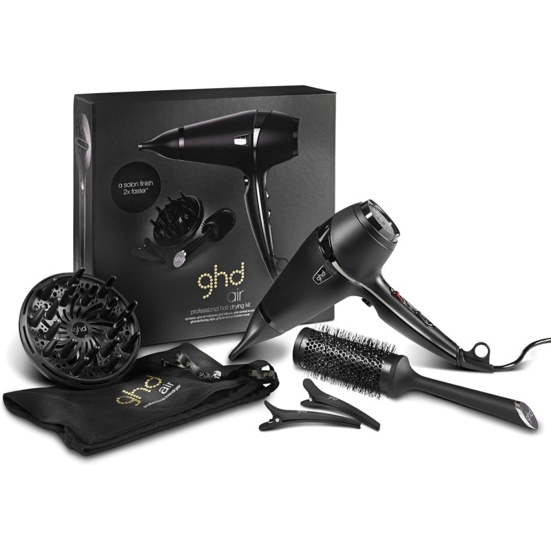 ghd Air Kit - Asciugacapelli con Kit professionale per l'asciugatura, Nero