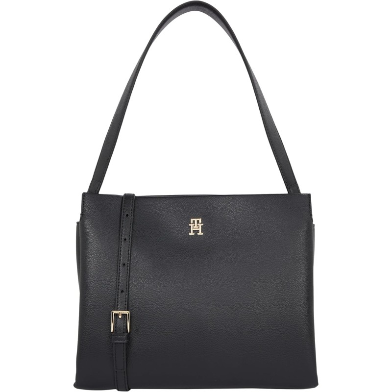 Tommy Hilfiger TH Legacy Med Satchel Aw0aw17173, Cartella Donna, Taglia Unica - Black (Black) Tommy Hilfiger TH Legacy Med Satchel Aw0aw17173, Cartella Donna, Taglia Unica - Black (Black)