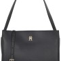 Tommy Hilfiger TH Legacy Med Satchel Aw0aw17173, Cartella Donna, Taglia Unica - Black (Black)
