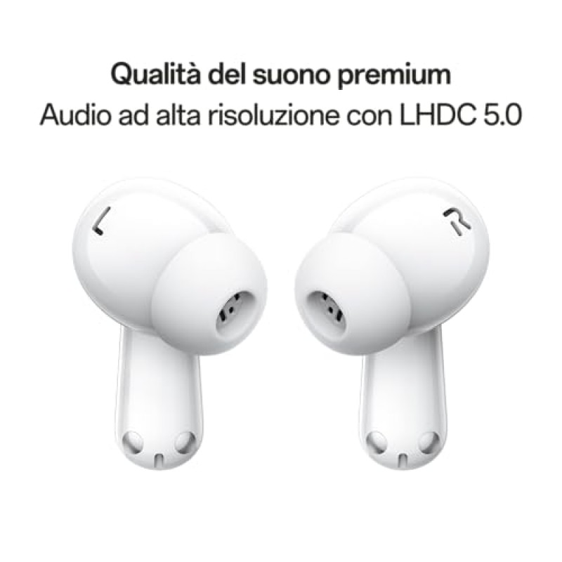 OPPO Enco Air4 Pro Auricolari True Wireless,44h di Autonomia, Driver in Titanio da 12.4mm, Bluetooth 5.4,Controlli Touch, Cancellazione del rumore AI,Android e iOS, IP55, [Versione Italiana],Bianco - White