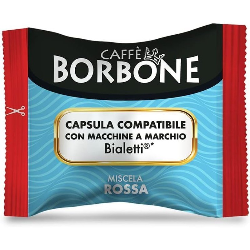 Caffè Borbone Miscela Rossa - 50 Capsule - Compatibili con Macchine a marchio Bialetti* - Miscela Rossa