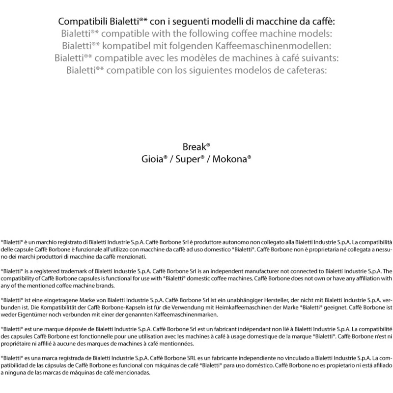 Caffè Borbone Miscela Rossa - 50 Capsule - Compatibili con Macchine a marchio Bialetti* - Miscela Rossa