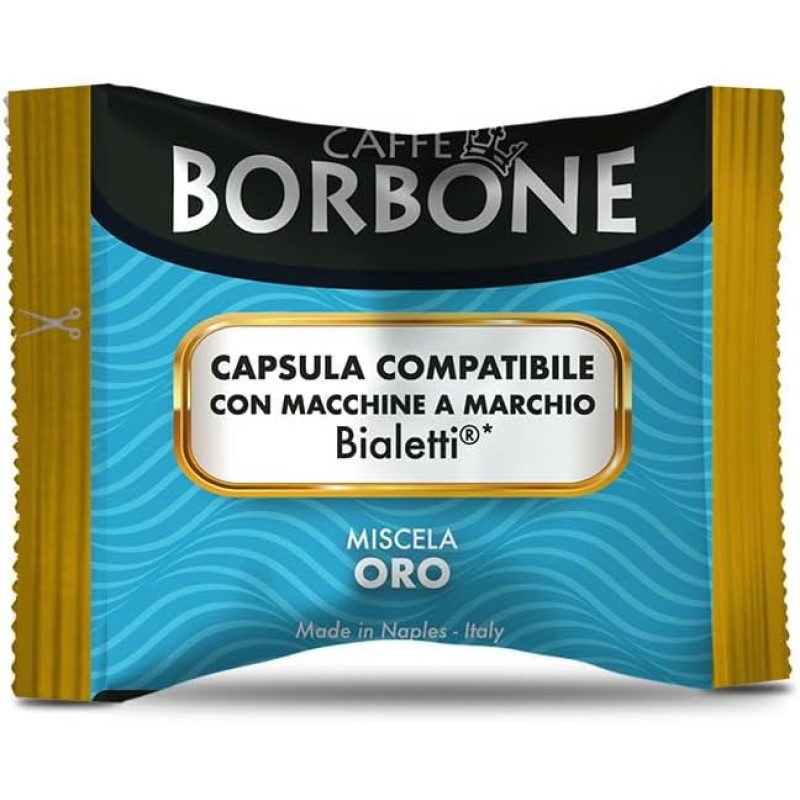 Caffè Borbone Miscela Oro - 100 Capsule - Compatibili con Macchine a marchio Bialetti* - Miscela Oro
