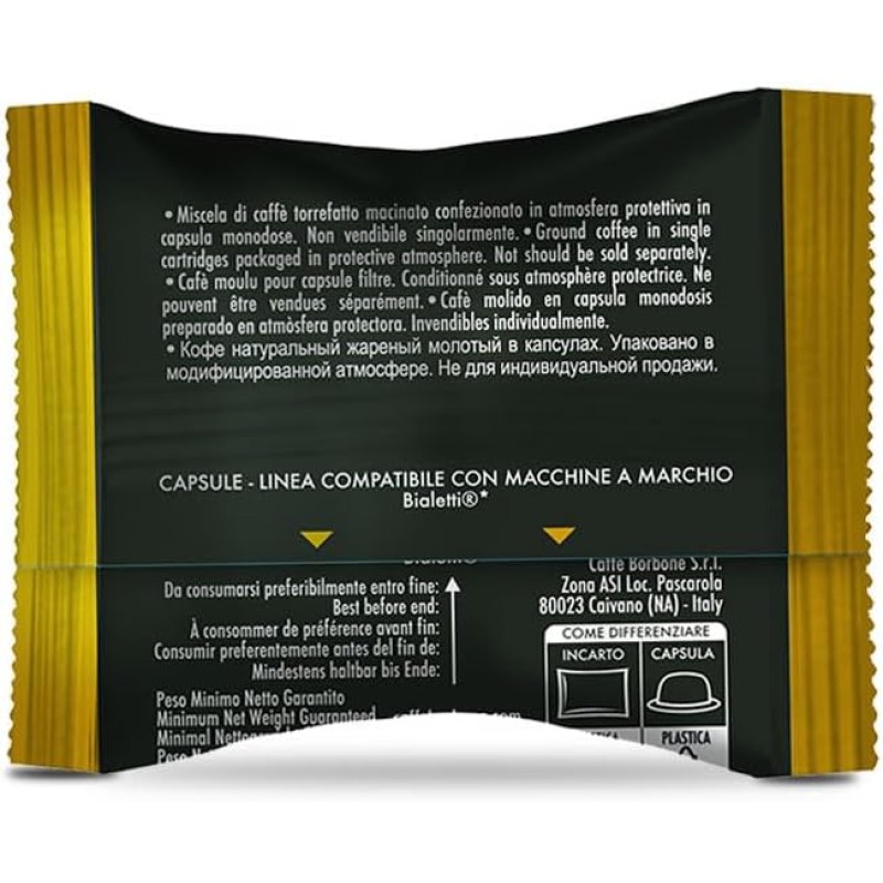 Caffè Borbone Miscela Oro - 100 Capsule - Compatibili con Macchine a marchio Bialetti* - Miscela Oro