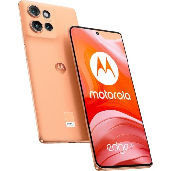 Motorola edge 50 (12/512 GB, Fotocamera 50+13+10MP, Display 6.67" pOLED Super HD 120Hz, IP68, Snapdragon7 Gen1, batteria 5000mAh, 68W ricarica rapida, Dual SIM, Android 14, cover in box), Peach Fuzz - Peach Fuzz