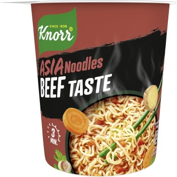 Knorr Noodles Beef Taste, Noodles Istantanei, Beef Taste, Pronti in 3 Minuti, Spezie Selezionate - 63 gr - Beef 63 g