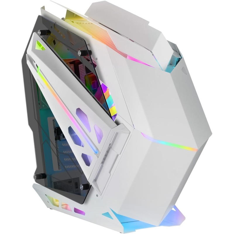 MARSGAMING MC-TITAN, Case Gaming RGB XXL ATX, Doppia Striscia LED e Illuminazione Frontale ARGB, Hub di Illuminazione + Comando, Compatibile Schede Madri ARGB, Supporto Raffreddamento Liquido, Bianco MARSGAMING MC-TITAN, Case Gaming RGB XXL ATX, Doppia Striscia LED e Illuminazione Frontale ARGB, Hub di Illuminazione + Comando, Compatibile Schede Madri ARGB, Supporto Raffreddamento Liquido, Bianco