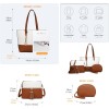 Miss Lulu Borse Mano Donna Pelle, Pochette Donna Multifunzione Set 3 Pezzi, Borsa Tracolla Spalla, Borse Tote Elegante Università Lavoro - Marrone/Beige Miss Lulu Borse Mano Donna Pelle, Pochette Donna Multifunzione Set 3 Pezzi, Borsa Tracolla Spalla, Borse Tote Elegante Università Lavoro - Marrone/Beige