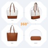 Miss Lulu Borse Mano Donna Pelle, Pochette Donna Multifunzione Set 3 Pezzi, Borsa Tracolla Spalla, Borse Tote Elegante Università Lavoro - Marrone/Beige Miss Lulu Borse Mano Donna Pelle, Pochette Donna Multifunzione Set 3 Pezzi, Borsa Tracolla Spalla, Borse Tote Elegante Università Lavoro - Marrone/Beige