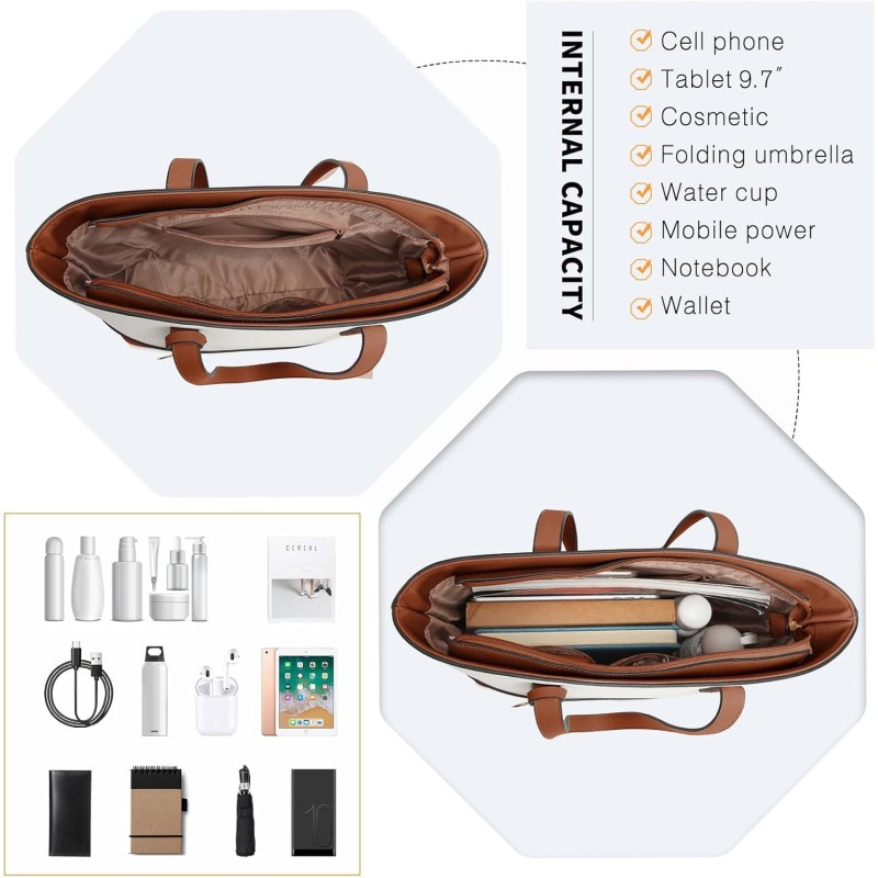 Miss Lulu Borse Mano Donna Pelle, Pochette Donna Multifunzione Set 3 Pezzi, Borsa Tracolla Spalla, Borse Tote Elegante Università Lavoro - Marrone/Beige Miss Lulu Borse Mano Donna Pelle, Pochette Donna Multifunzione Set 3 Pezzi, Borsa Tracolla Spalla, Borse Tote Elegante Università Lavoro - Marrone/Beige