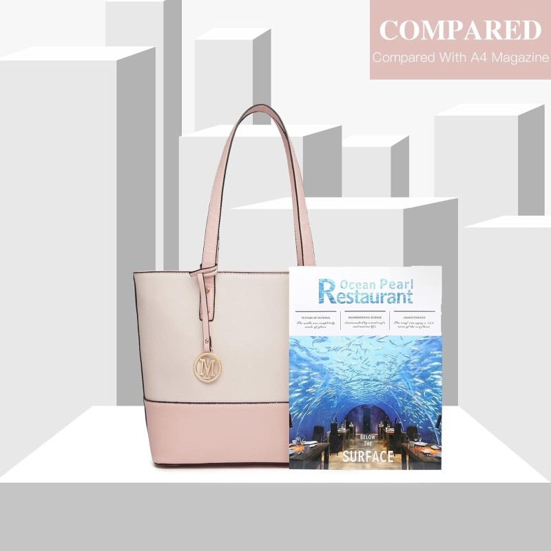 Miss Lulu Borse Mano Donna Pelle, Pochette Donna Multifunzione Set 3 Pezzi, Borsa Tracolla Spalla, Borse Tote Elegante Università Lavoro - Rosa/Beige Miss Lulu Borse Mano Donna Pelle, Pochette Donna Multifunzione Set 3 Pezzi, Borsa Tracolla Spalla, Borse Tote Elegante Università Lavoro - Rosa/Beige