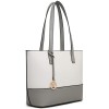 Miss Lulu Borse Mano Donna Pelle, Pochette Donna Multifunzione Set 3 Pezzi, Borsa Tracolla Spalla, Borse Tote Elegante Università Lavoro - Grey/Bianco Miss Lulu Borse Mano Donna Pelle, Pochette Donna Multifunzione Set 3 Pezzi, Borsa Tracolla Spalla, Borse Tote Elegante Università Lavoro - Grey/Bianco