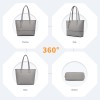 Miss Lulu Borse Mano Donna Pelle, Pochette Donna Multifunzione Set 3 Pezzi, Borsa Tracolla Spalla, Borse Tote Elegante Università Lavoro - Grigio