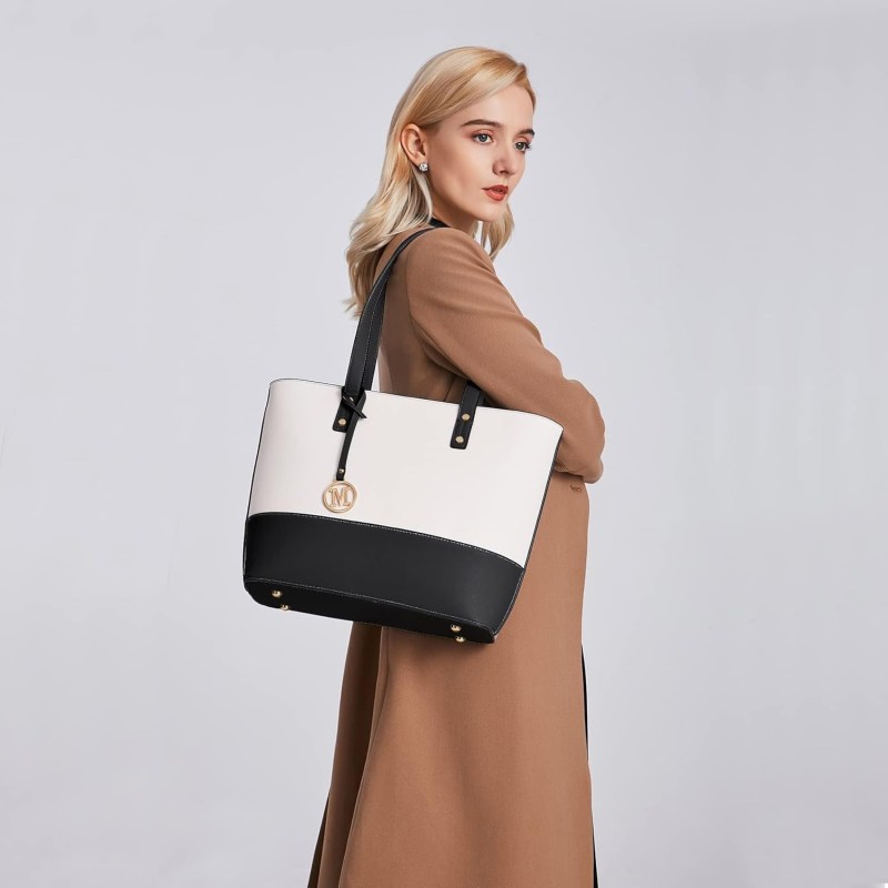 Miss Lulu Borse Mano Donna Pelle, Pochette Donna Multifunzione Set 3 Pezzi, Borsa Tracolla Spalla, Borse Tote Elegante Università Lavoro - Nero/Beige Miss Lulu Borse Mano Donna Pelle, Pochette Donna Multifunzione Set 3 Pezzi, Borsa Tracolla Spalla, Borse Tote Elegante Università Lavoro - Nero/Beige