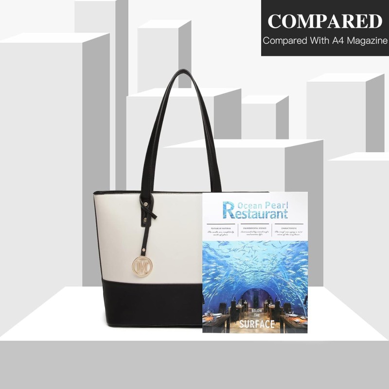 Miss Lulu Borse Mano Donna Pelle, Pochette Donna Multifunzione Set 3 Pezzi, Borsa Tracolla Spalla, Borse Tote Elegante Università Lavoro - Nero/Beige Miss Lulu Borse Mano Donna Pelle, Pochette Donna Multifunzione Set 3 Pezzi, Borsa Tracolla Spalla, Borse Tote Elegante Università Lavoro - Nero/Beige