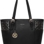 Miss Lulu Borsa Tote Donna Università Grande, Elegante Mano Bag Maniglia Regolabile, PU Pelle per Viaggi, Lavoro e Scuola - Nero