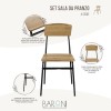 Baroni Home Set 4 Sedie da Pranzo, Design Moderno, Leggero, per Interni ed Esterni, Sala da Pranzo, Ristorante, In MDF e Acciaio, Montaggio Facile, Nero Effetto Rovere, 35x46x81 cm - Set 4 Sedie Nero Baroni Home Set 4 Sedie da Pranzo, Design Moderno, Leggero, per Interni ed Esterni, Sala da Pranzo, Ristorante, In MDF e Acciaio, Montaggio Facile, Nero Effetto Rovere, 35x46x81 cm - Set 4 Sedie Nero