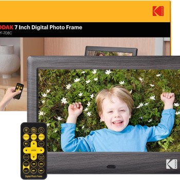 KODAK Cornice digitale da 7 pollici, cornice elettronica, schermo IPS, foto/musica/lettore video, calendario/allarme, supporto USB o scheda SD, rotazione automatica, con telecomando KODAK Cornice digitale da 7 pollici, cornice elettronica, schermo IPS, foto/musica/lettore video, calendario/allarme, supporto USB o scheda SD, rotazione automatica, con telecomando